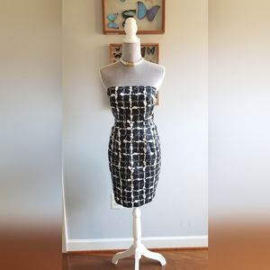 Express Design Studio • Black and White Strapless Dress